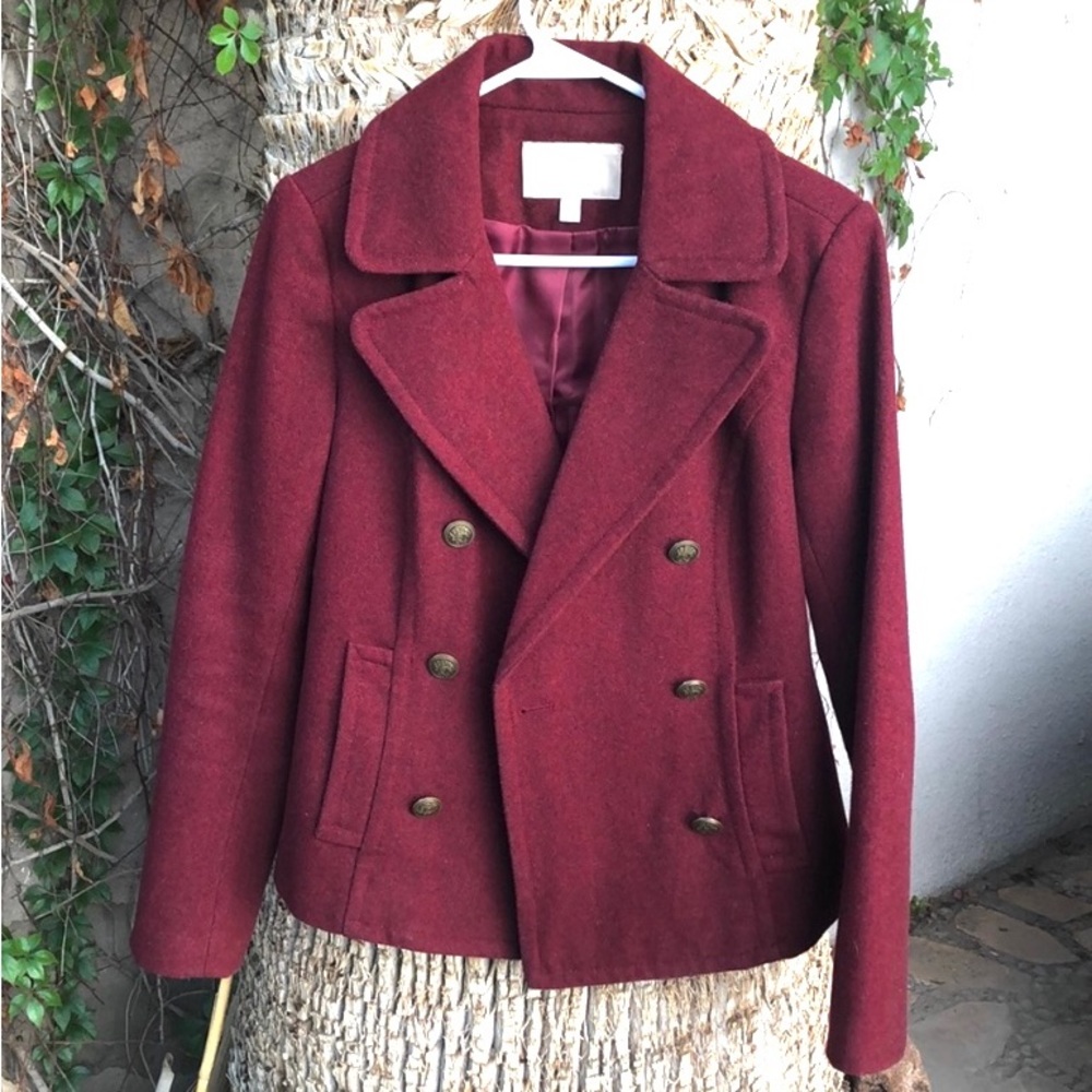 Banana Republic Wool Blend Burgundy Jacket
